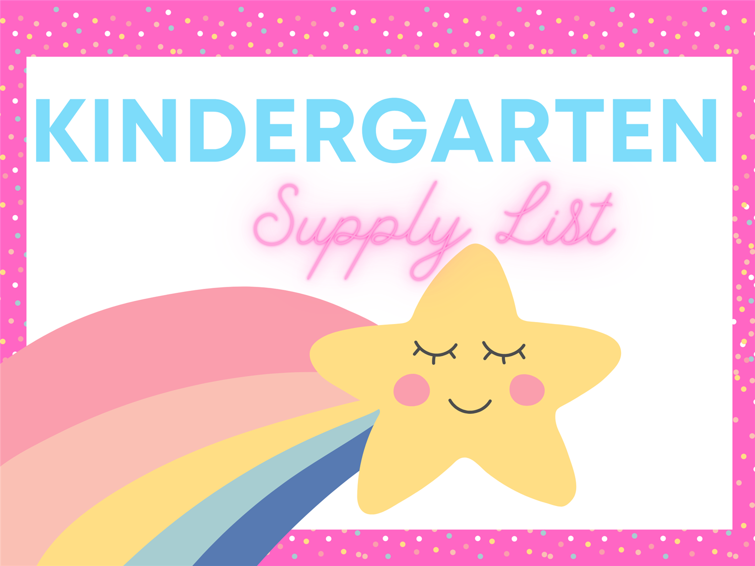  Kindergarten Supply List